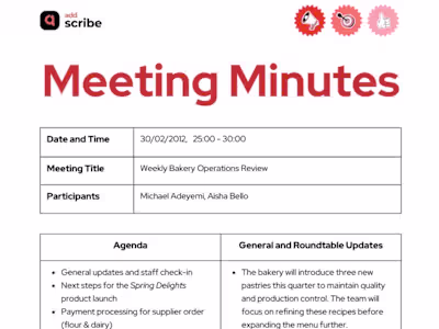 Meeting Notes and Action Points