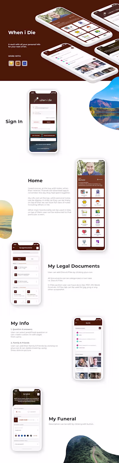 APP designed call WHEN I DIE. A vault with all your per