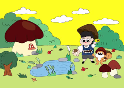 Mushroom cookie forest