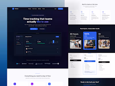 Design a Landing Page for a time tracking software. What do ...