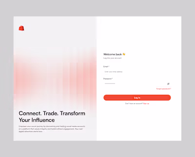 A sign in page designed