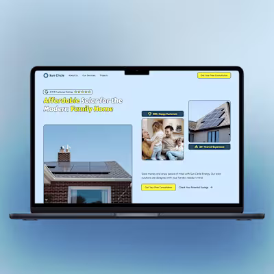 Sun Circle 👪 Solar Website Design