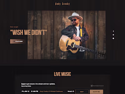 Andy Crosby Music | Webflow Website