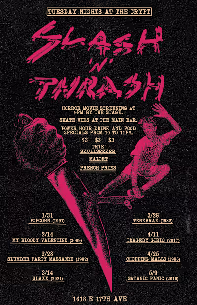 Slash ‘N’ Thrash – Horror Movie Calendar Poster