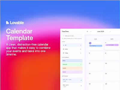 FlowTime - Calendar Template