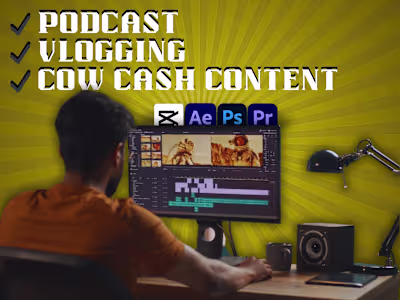Long-Form Video Editor | Podcast | Vlogging | Cow Cash Content