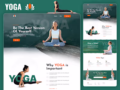 Yoga Landing Page | Webflow | Figma | Adobe Illustrator