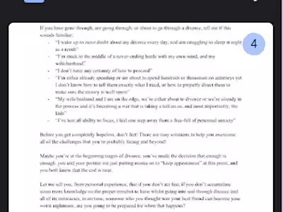 Sales Landing Page Creation for a Divorce Advisor