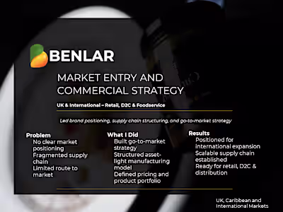 Led the commercial strategy and