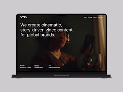 VYZN — Video Production Agency Template