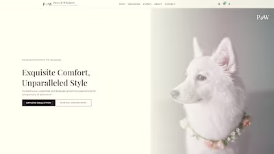 Luxury Pet Boutique Website Concept