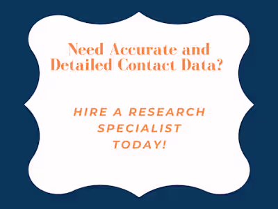 Research Specialist for Contact Data Compilation