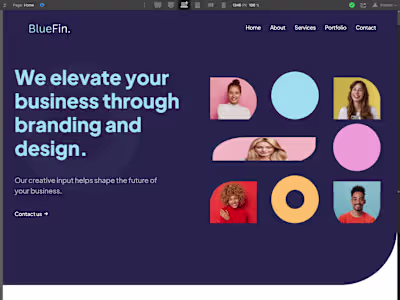 BlueFin website designed using Webflow