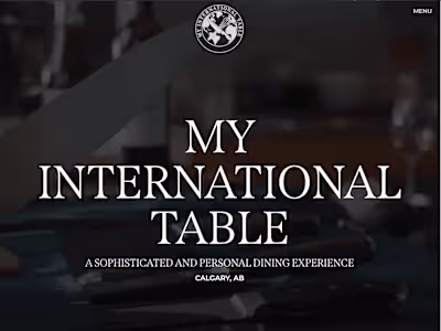 My International Table Website Design