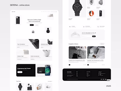 e-commerce web design & development for online store · Serena
