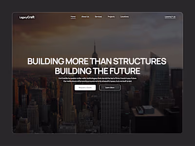 Legacy-Craft Landing Page Design and Development