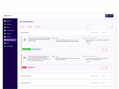 Designing the recommendations for financial forecasting tool