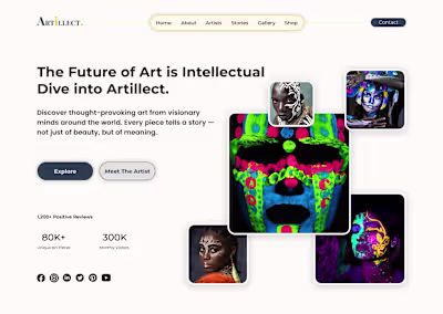 Artillect Landing Page Design