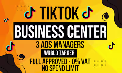 I will create tiktok agency ads account and business center for…