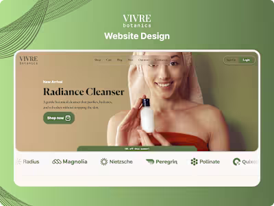 Responsive website design for Vivre Botanics