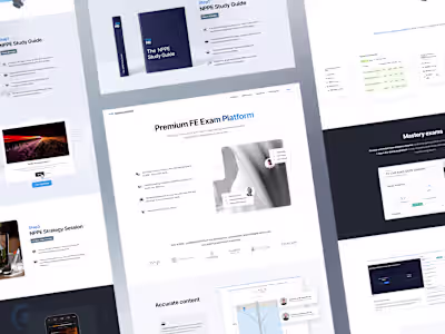 Premium FE Exam Website | Design & Webflow