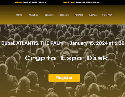 Crypto Expo Disk website :: Behance