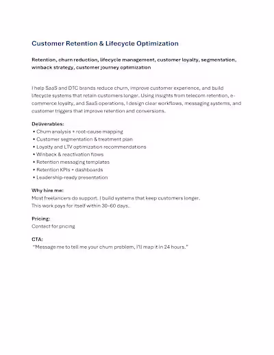 Please Check of Customer Retention & Lifecycle Optimization Doc