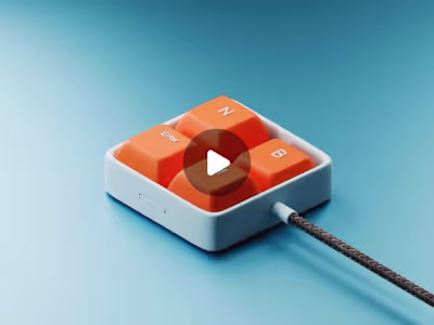 Minimal keyboard 3d Illustration Animation