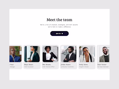 Company Team Website Section & Animation