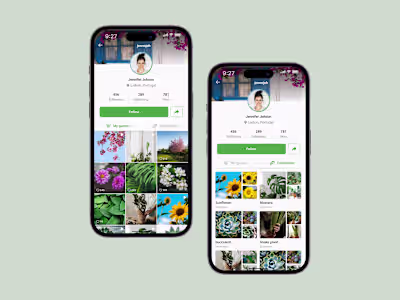 UI Design for a gardening social media app