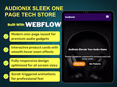 One-Page Tech Gadget Store Build with Webflow