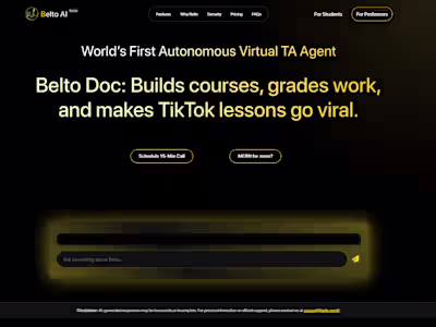 Development of AI Educational Platform for Belto.World