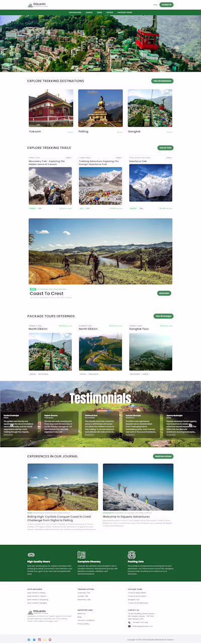 Adventure Business Website Powered by Directus CMS