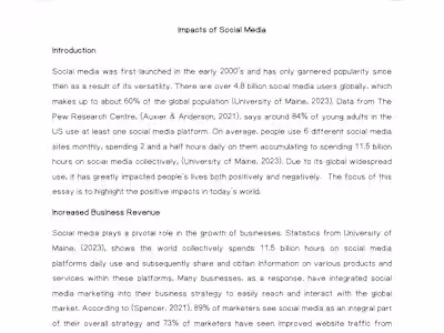 Impacts of Social Media.