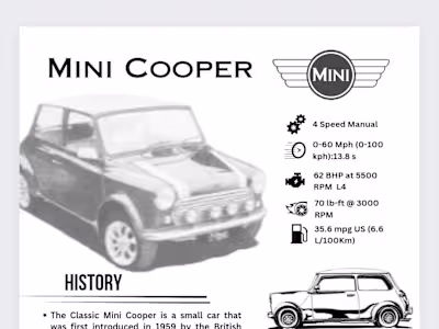 Vintage Car Magazine Layout