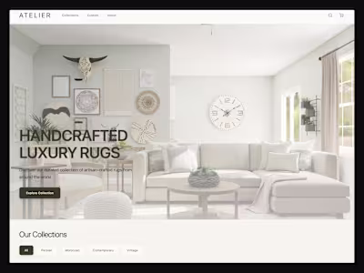 Atelier - Luxury Rugs E-commerce created w/ Magic Path