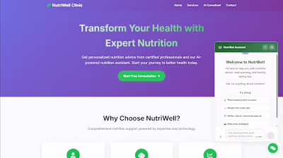 AI-Powered Nutrition Clinic Website with Integrated Chatbot
