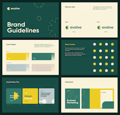 Brand guide design for Evolve