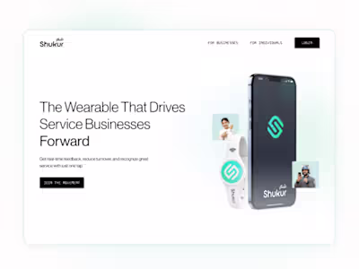 Shukur - Crypto Wearable Site Development