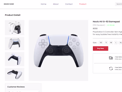 E-commerce website using React JS