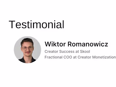Testimonial from Wiktor Romanowicz