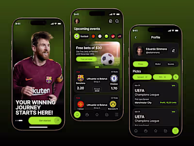 Sports Betting & Live Match - Mobile App Design