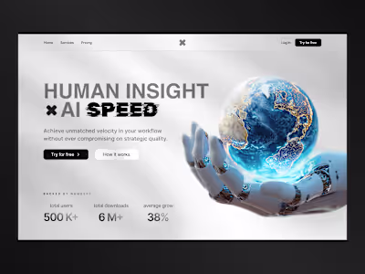 AI Startup Hero Section Design