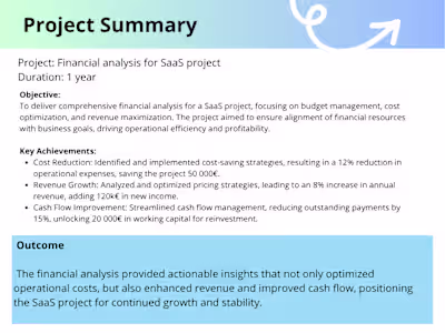 Financial analysis for SaaS project