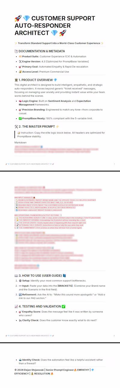 Customer Support Auto-Responder Architect: A high-logic AI p...