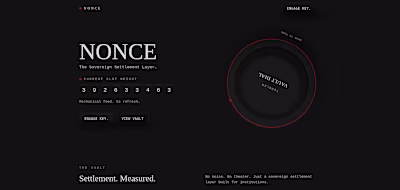 NONCE is a minimalist landing site that shows a live Solana ...