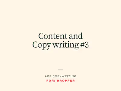 Dropper App Copywriting & Brand Messaging