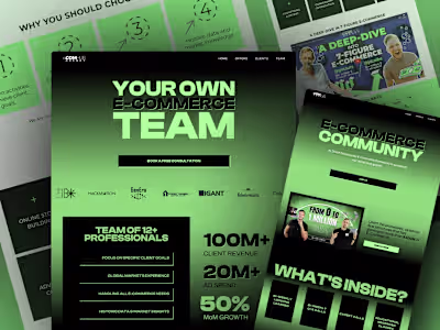 E-commerce agency's website re-design with Framer