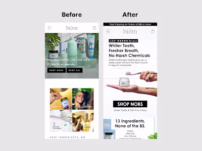 Shopify Homepage for CPG Store