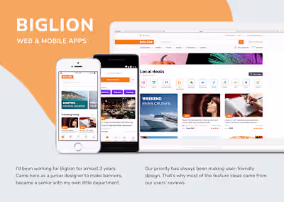 Biglion App main screen